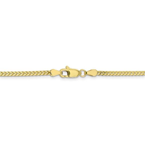 2mm 10k Yellow Gold Solid Franco Chain Necklace, 24 Inch - Picture 4 of 8